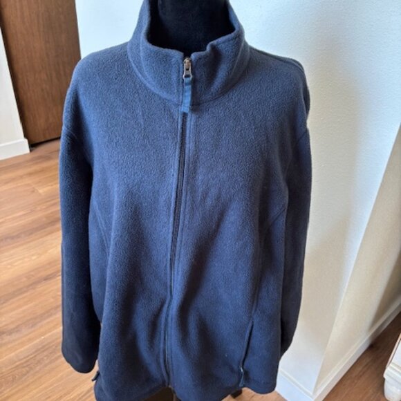 LL Bean Womens Navy Full Zip Polartec Fleece Jacket EUC 3X - Picture 1 of 6